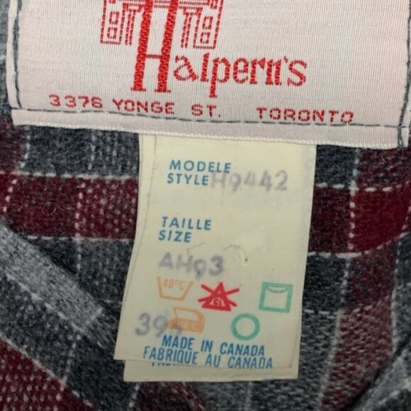 Halperns Vintage Burgundy Grey Plaid Tartan Kilt Skirt - Picture 7 of 8